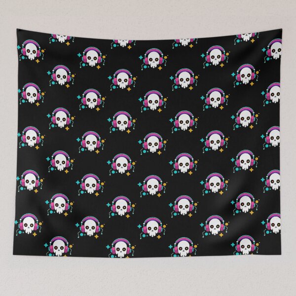 Item preview, skeleton with headphones designed and sold by JIMTOPMOY.