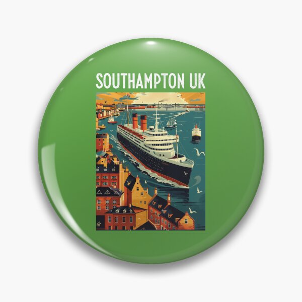 Item preview,  Southampton UK travel poster in the style of 50s screen print travel posters designed and sold by windmildesigner.