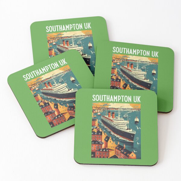 Item preview,  Southampton UK travel poster in the style of 50s screen print travel posters designed and sold by windmildesigner.
