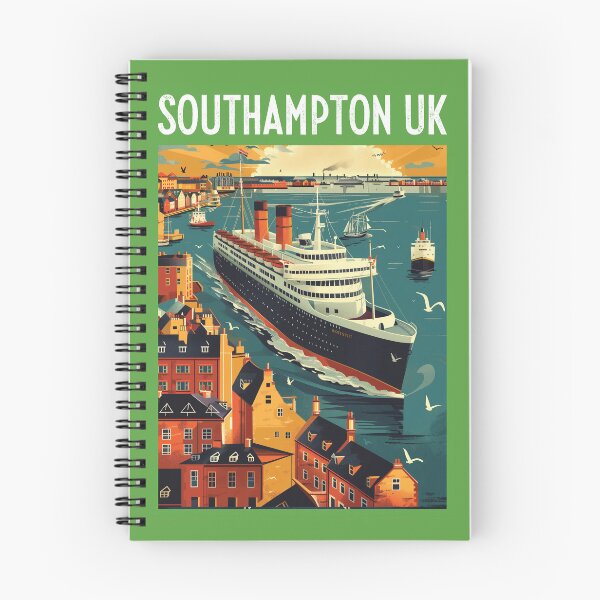 Item preview,  Southampton UK travel poster in the style of 50s screen print travel posters designed and sold by windmildesigner.
