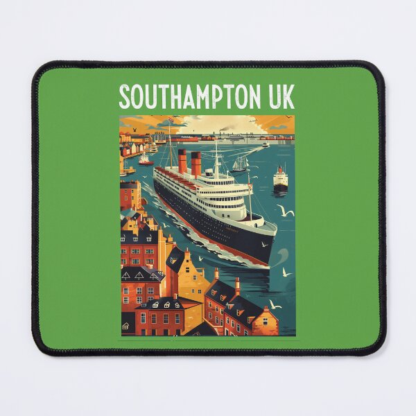Item preview, Southampton UK travel poster in the style of 50s screen print travel posters designed and sold by windmildesigner.