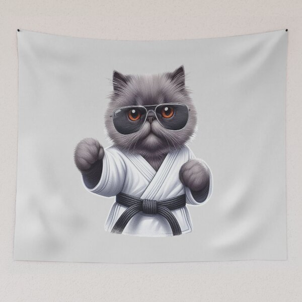 Item preview, Karate Cat | Cute Persian Cat | Black Belt designed and sold by Chic-Fun.