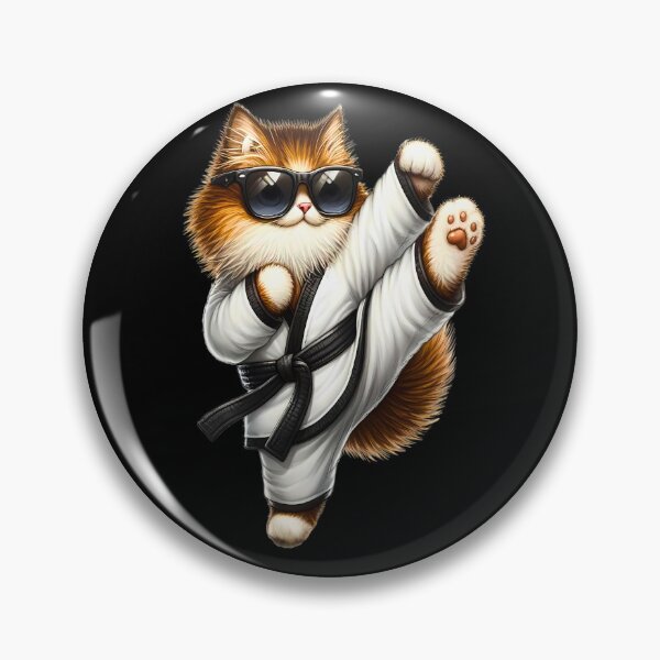 Item preview, Karate Cat | Cute Anime Fluffy Kitten | Black Belt designed and sold by Chic-Fun.