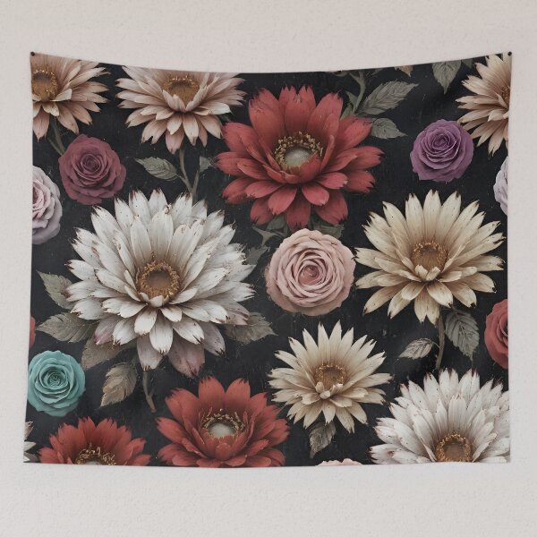 Artikelvorschau, Grunge-Blumenmuster, dunkle Gothic-Blumen entworfen und verkauft von patterncrow.
