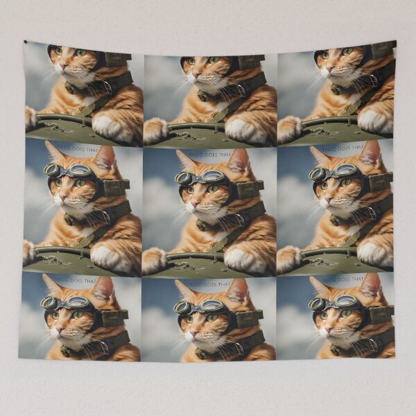 Item preview, TRIGG DOES THAT - Flying Ace Pilot Ginger Cat designed and sold by TriggDoesThat.