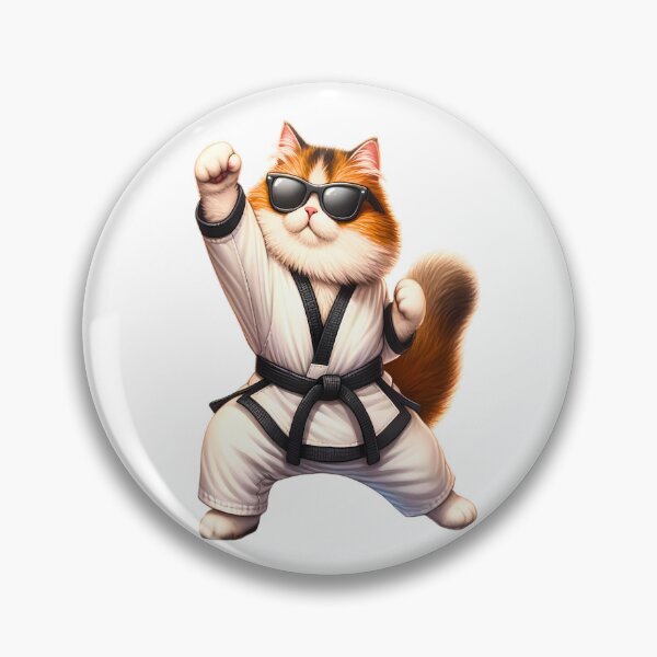 Item preview, Karate Cat | Cute Anime Fluffy Kitten | Black Belt designed and sold by Chic-Fun.