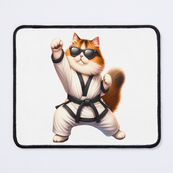 Item preview, Karate Cat | Cute Anime Fluffy Kitten | Black Belt designed and sold by Chic-Fun.