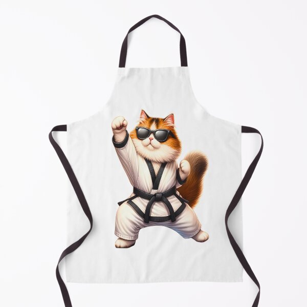 Item preview, Karate Cat | Cute Anime Fluffy Kitten | Black Belt designed and sold by Chic-Fun.