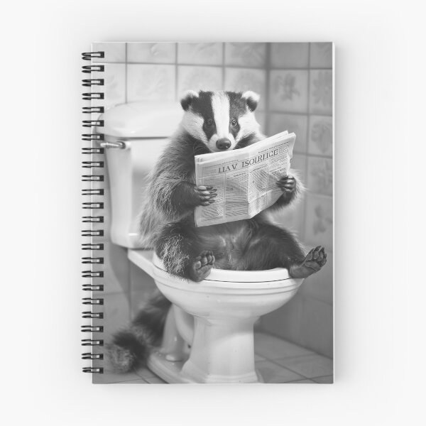 Item preview, Badger Sitting on the Toilet Reading a Newspaper designed and sold by CheekyAnimalz.