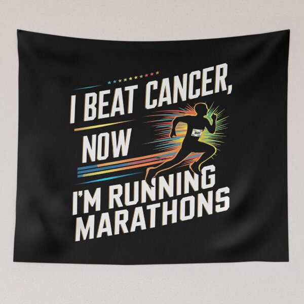 Item preview, I Beat Cancer Now I'm Running Marathons designed and sold by SewnMemories.