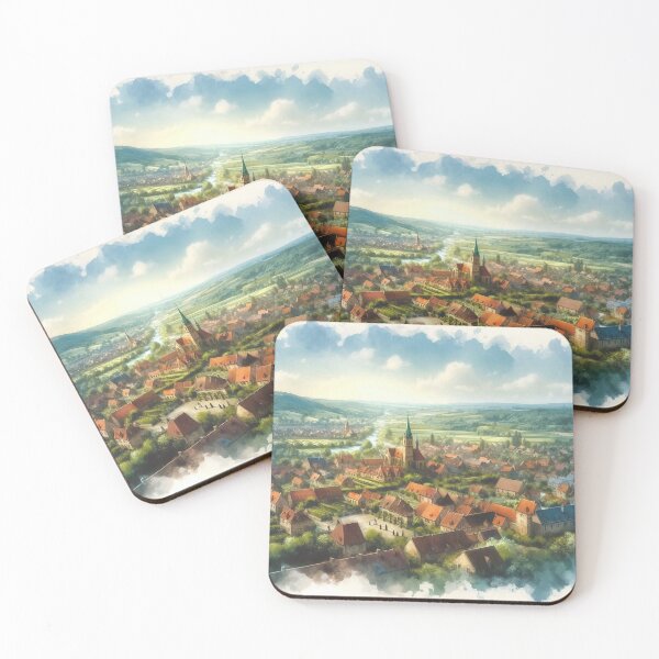 Item preview, Enchanted Medieval Village designed and sold by Jolly-Drawings.