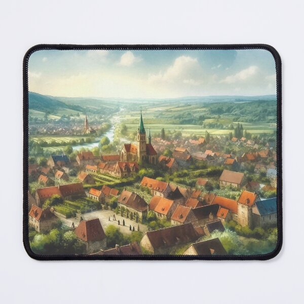 Item preview, Enchanted Medieval Village designed and sold by Jolly-Drawings.