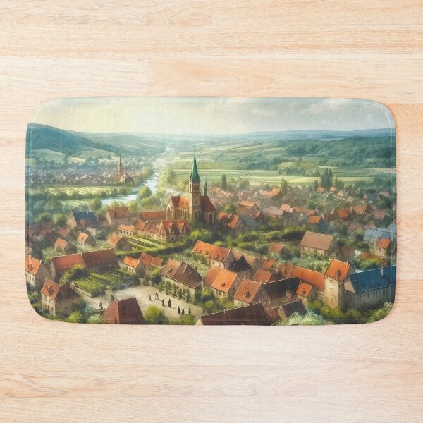 Item preview, Enchanted Medieval Village designed and sold by Jolly-Drawings.