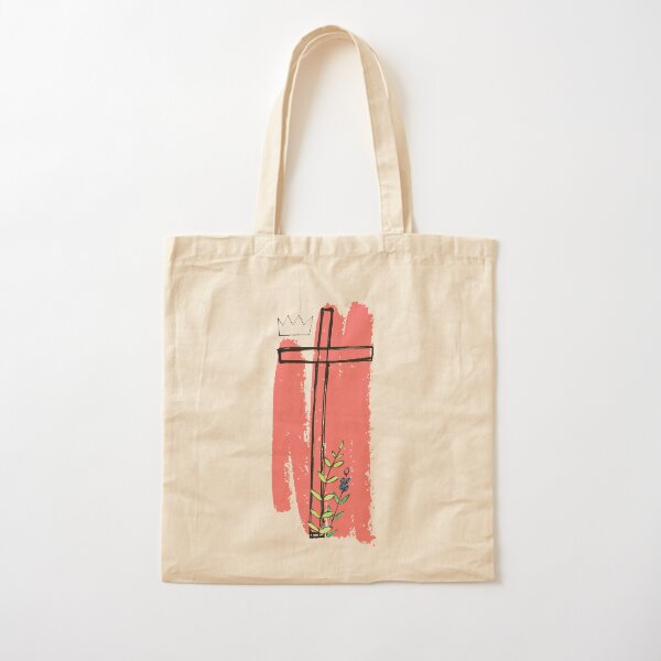 Take up your cross (red) Cotton Tote Bag