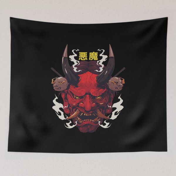 Item preview, Japanese demon mask AKM_08 designed and sold by NoNeed4InK.