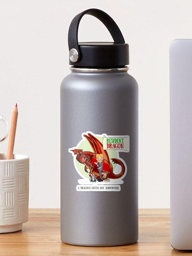 Thumbnail 1 of 3, Sticker, Resident Dragon - Animated Web Series, Dragon, Cat, Dog, TET designed and sold by etourist.