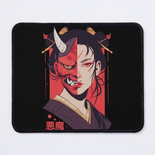 Item preview, Japanese demon mask AKM_09 designed and sold by NoNeed4InK.