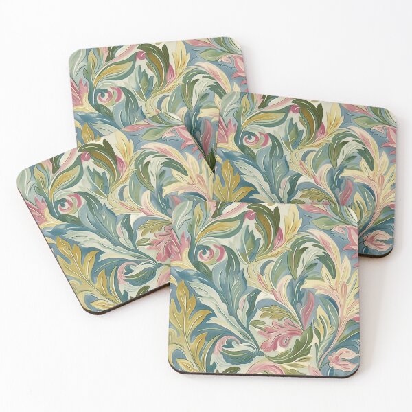 Item preview, Intricate Whimsical Pastel Colors Leaves Pattern designed and sold by Aelbrn.