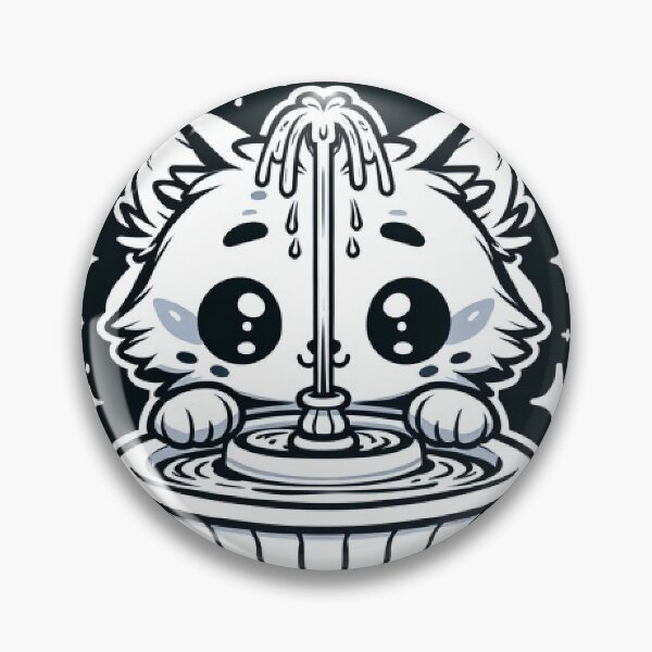 Item preview, Cute Cat Drinking from Fountain designed and sold by Stickers-4-Fun.