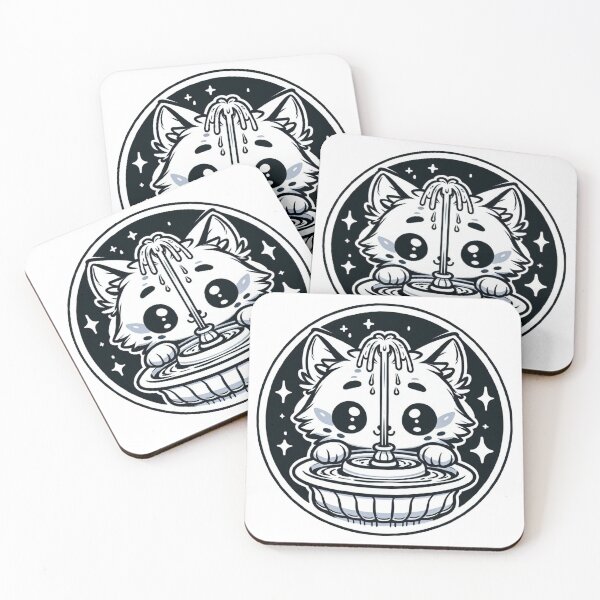 Item preview, Cute Cat Drinking from Fountain designed and sold by Stickers-4-Fun.
