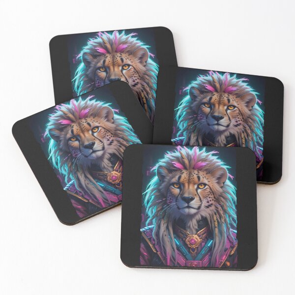 Item preview, Futuristic And Colorful Majestic Leopard Face designed and sold by Adelberton.