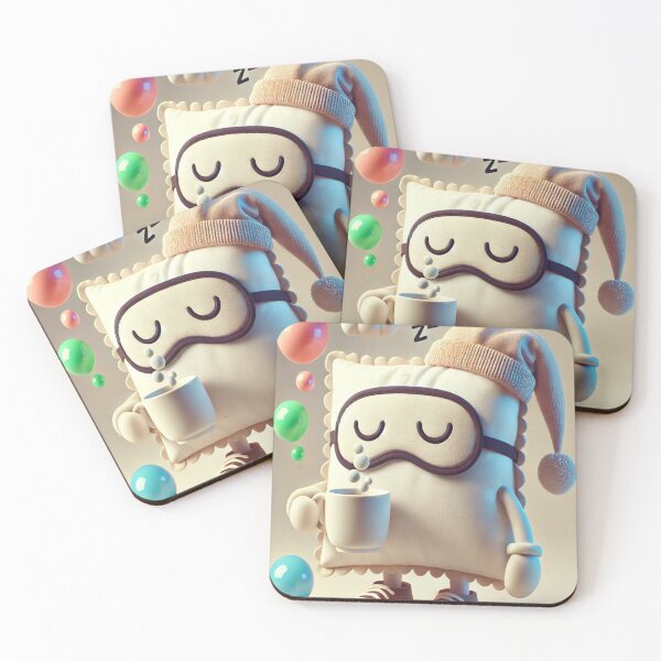 Item preview, Cute Pillow Character with Bubbles and Coffee	 designed and sold by moiecuoii.
