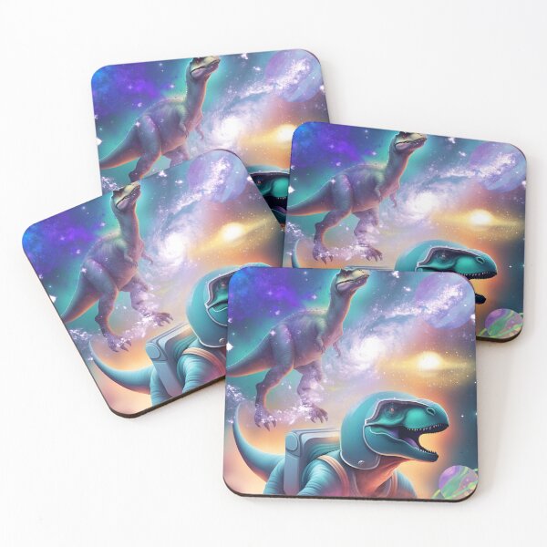 Item preview, Two dinosaurs in space designed and sold by Rainbow Paws Garden.