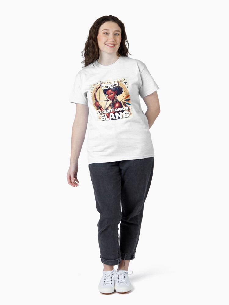 Thumbnail 4 of 7, Classic T-Shirt, Fluent in Sarcasm and Sagittarius Slang designed and sold by tramstraffic.