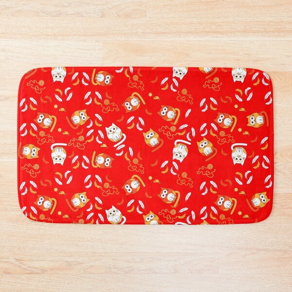 Item preview, Cat pattern on repeat with red background designed and sold by SueKnox.
