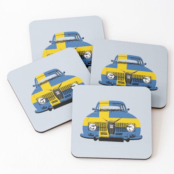 Item preview, Saab 96 classic Swedish car block flag designed and sold by soitwouldseem.