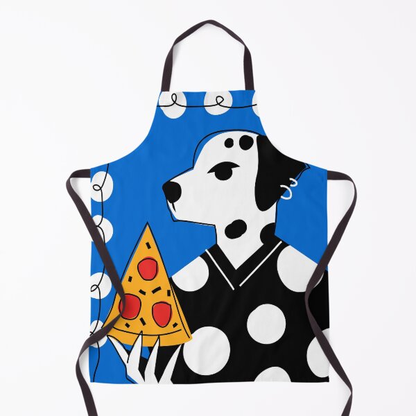 Item preview, Funny dalmatian dog with pizza, Fun art print designed and sold by KristinityArt.