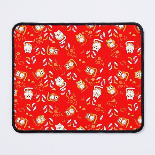 Item preview, Patrón de gato repetido con fondo rojo. designed and sold by SueKnox.