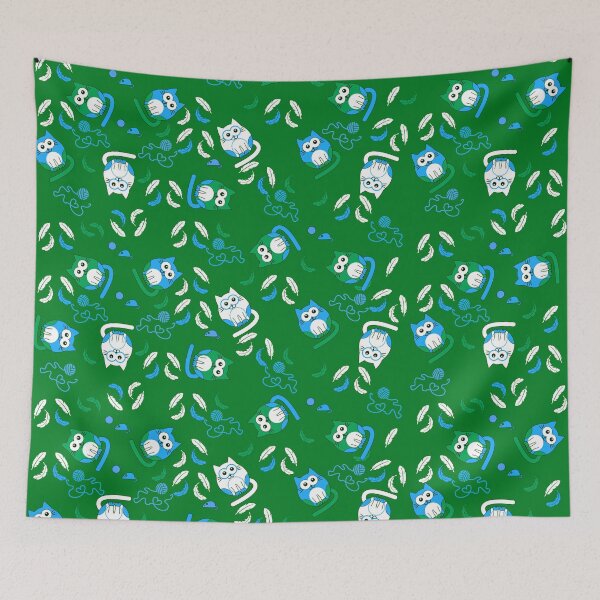 Item preview, Cat pattern on repeat with green background designed and sold by SueKnox.