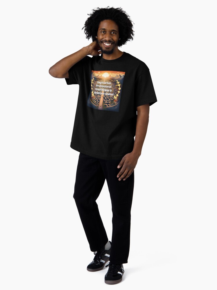 Thumbnail 4 of 7, Oversized T-Shirt, Sagittarius: Professional Overthinker & Adventure Seeker designed and sold by tramstraffic.