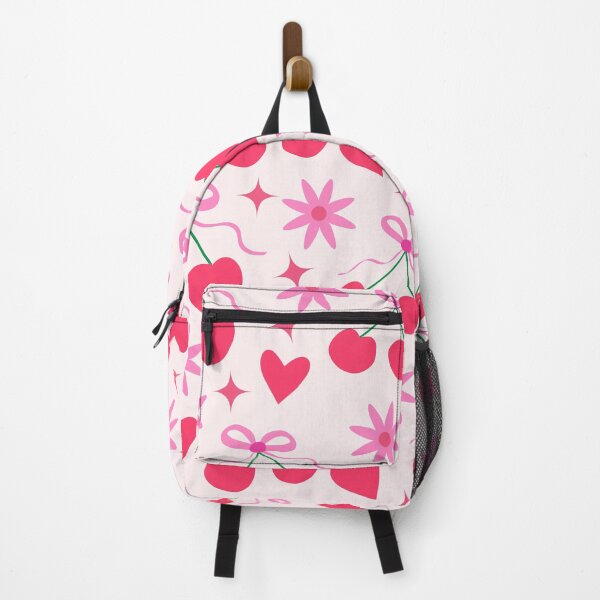 Item preview, Red Cherries with Pink Bows, Hearts and Flowers  designed and sold by Yasminepatterns .