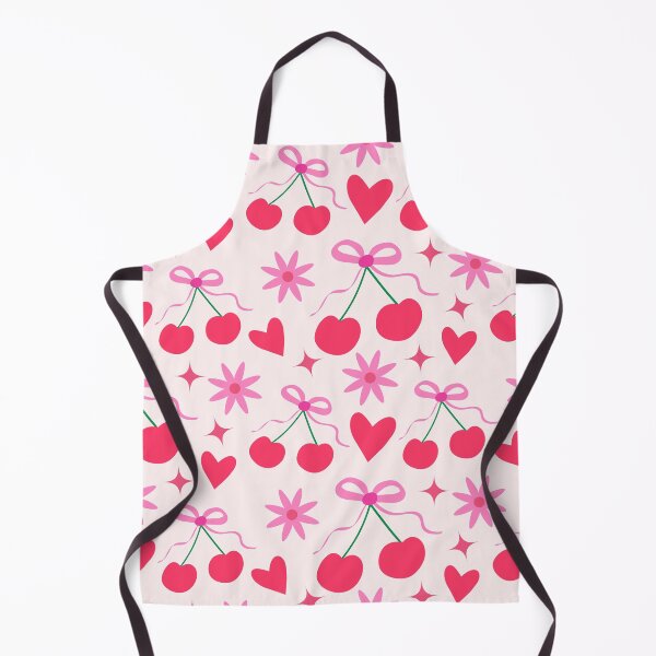 Item preview, Red Cherries with Pink Bows, Hearts and Flowers designed and sold by Yasminepatterns .
