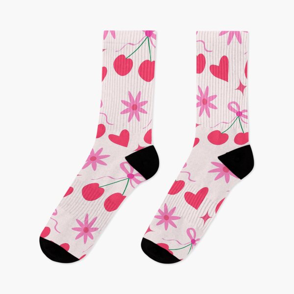 Item preview, Red Cherries with Pink Bows, Hearts and Flowers  designed and sold by Yasminepatterns .