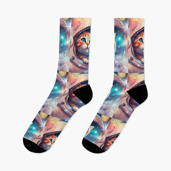 Item preview, cute cat in space colorful dream colors designed and sold by Rainbow Paws Garden.
