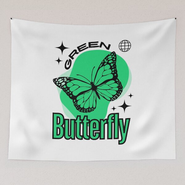Item preview, Green Butterfly with Black Text designed and sold by AveryZi.