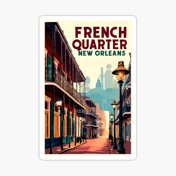 Artikel-Vorschau von New Orleans Nostalgie: Vintage-Zeichnung des French Quarter, designt und verkauft von Ceemko's Vintage Corner.