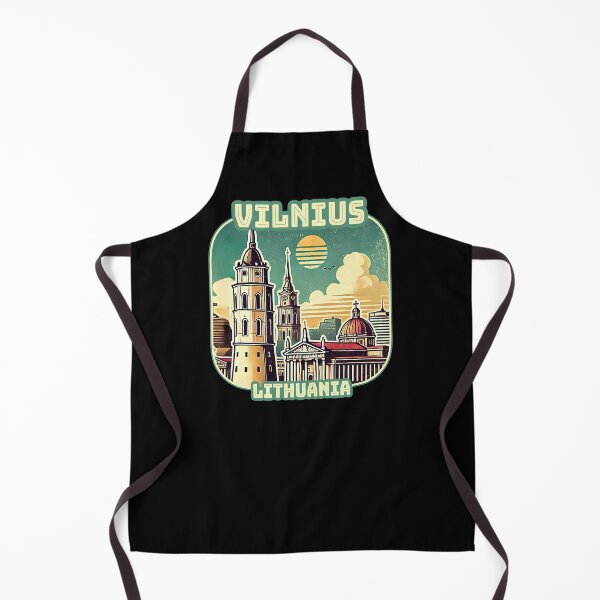 Item preview, Vintage retro Architectural landscape skyline of Vilnius Lithuania. Beautiful travel design. designed and sold by Unitepeople.