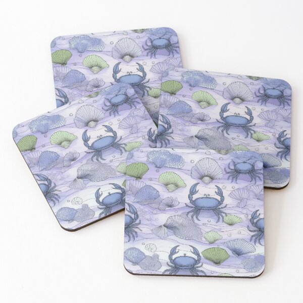 Item preview, Crabs and shells in the sea sand/ blue designed and sold by My-fake-places.