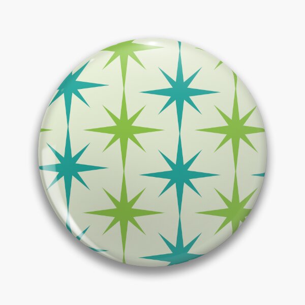 Item preview, Mid Century Modern Green and Teal Retro Starbursts  designed and sold by Yasminepatterns .