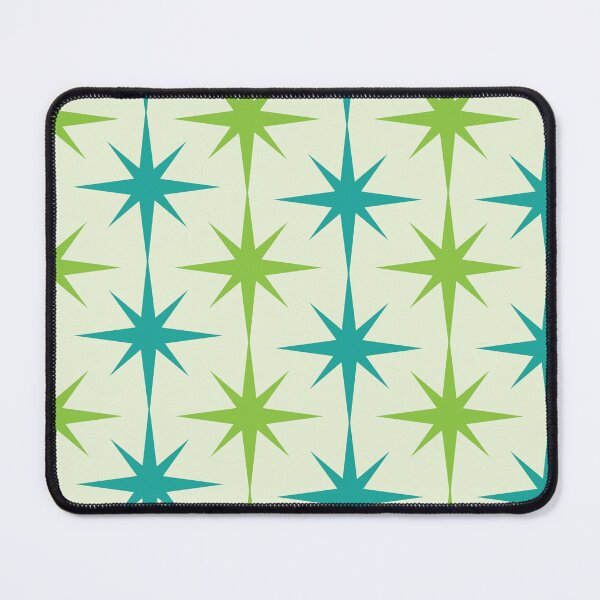 Item preview, Mid Century Modern Green and Teal Retro Starbursts designed and sold by Yasminepatterns .