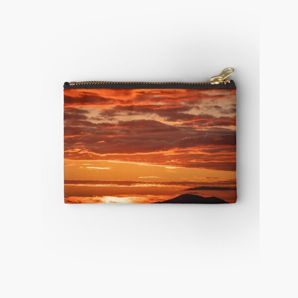 Item preview, Glowing Orange Sunset With Clouds And Hills Silhouette designed and sold by Harmony Of The Mind.