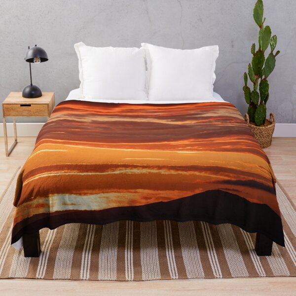 Item preview, Glowing Orange Sunset With Clouds And Hills Silhouette designed and sold by Harmony Of The Mind.