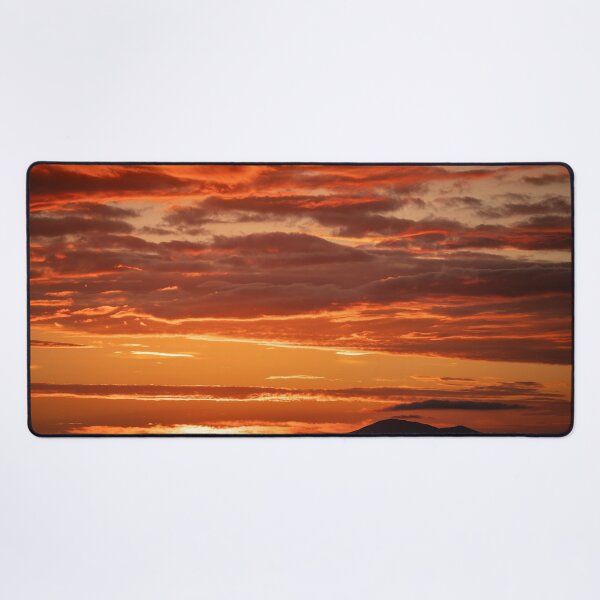 Item preview, Glowing Orange Sunset With Clouds And Hills Silhouette designed and sold by Harmony Of The Mind.