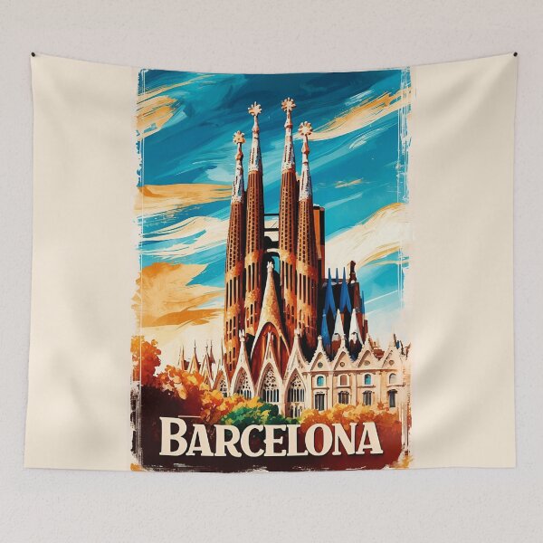 Aperçu de l'œuvre Barcelona Vintage Vibes : le patrimoine artistique de la Catalogne créée et vendue par Ceemko's Vintage Corner.