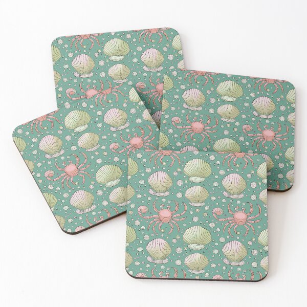 Item preview, Crabs and shells in the sea sand/Turquoise 2 designed and sold by My-fake-places.