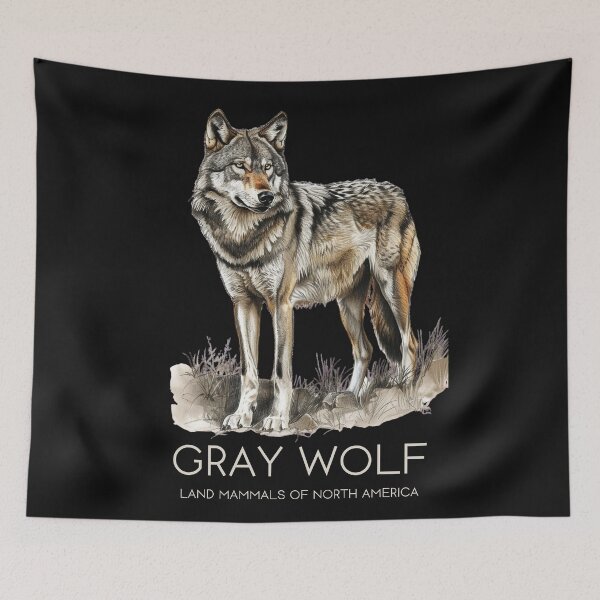 Item preview, Gray Wolf - Land Mammals of North America designed and sold by Sketch-Shack.